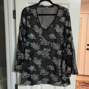 Honey Punch Sheer Embroidered Dress